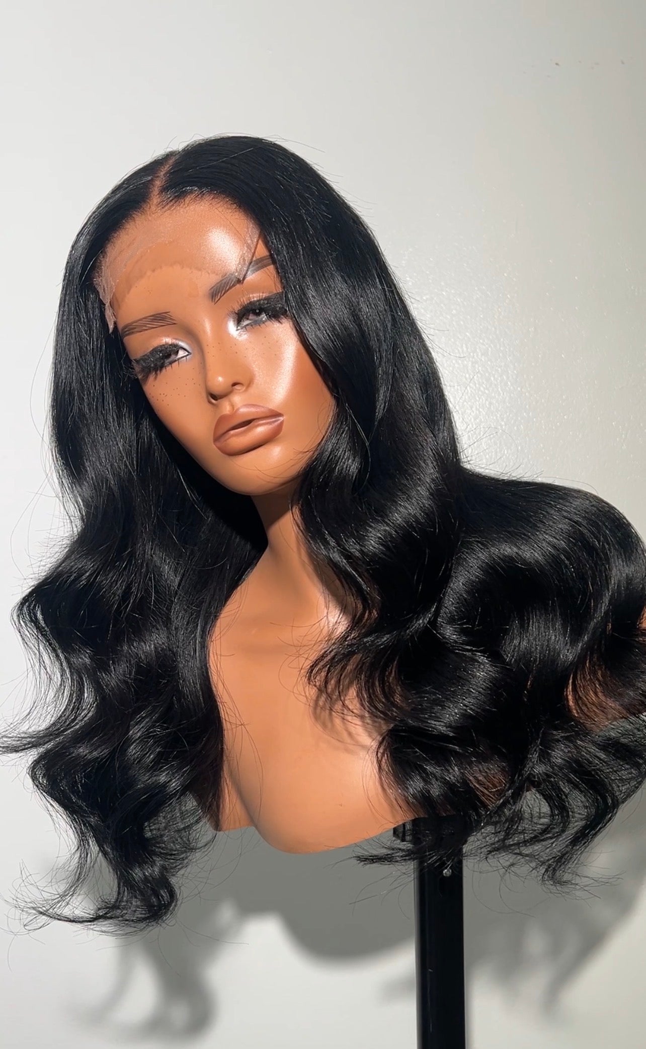 Amira Jet Black  Ready To Ship Wig 18in 180% 5x5 HD Closure Studio Color Collection